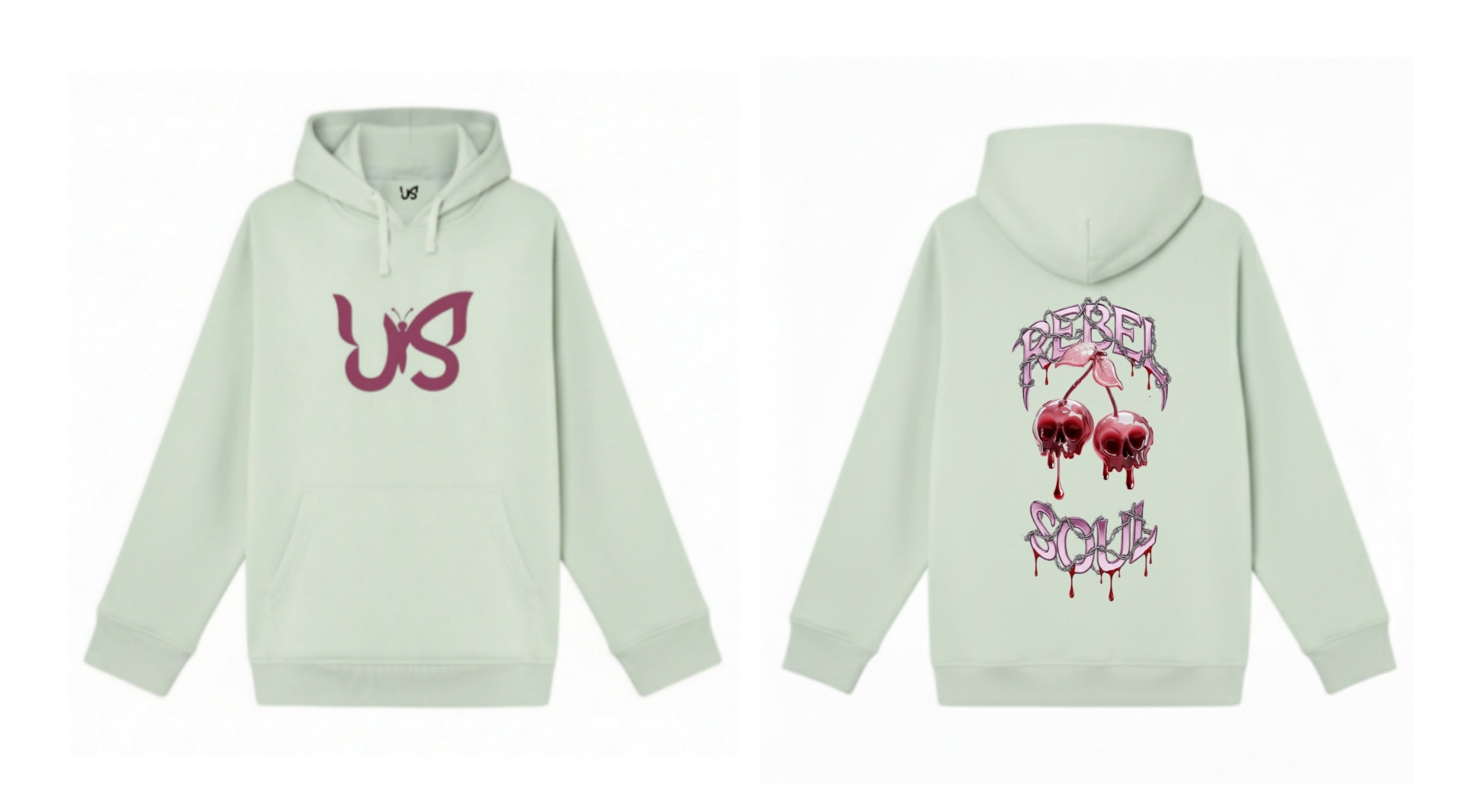 REBEL SOUL HOODIE / GREEN MINT