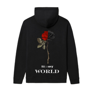 BLACK & RED ROSE HOODIE