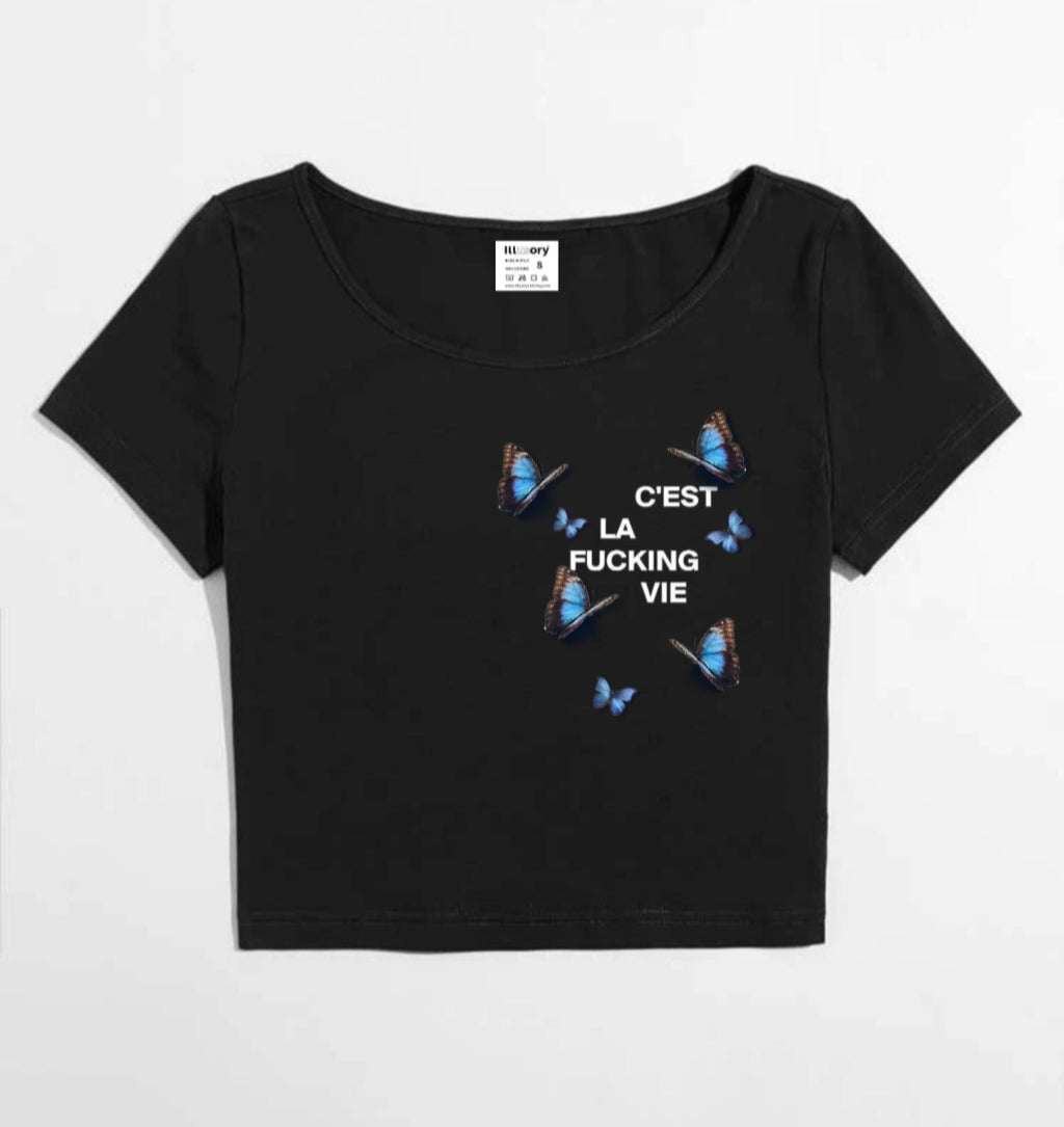 "FVCKING VIE" CROP TOP